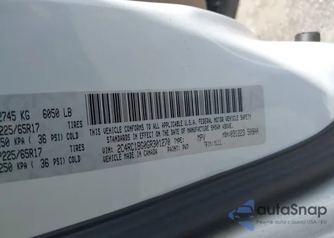 2016 Chrysler Town & Country Touring из США, поврежденный, VIN 2C4RC1BG0GR301270